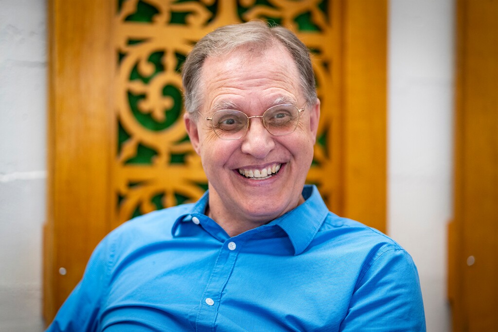 (Rick Egan | The Salt Lake Tribune) The Rev. Doug Gray at the First Congregational Church in June. Gray's congregation may be small, but on Sunday it will cut a big check for the nonprofit Crossroads Urban Center.

