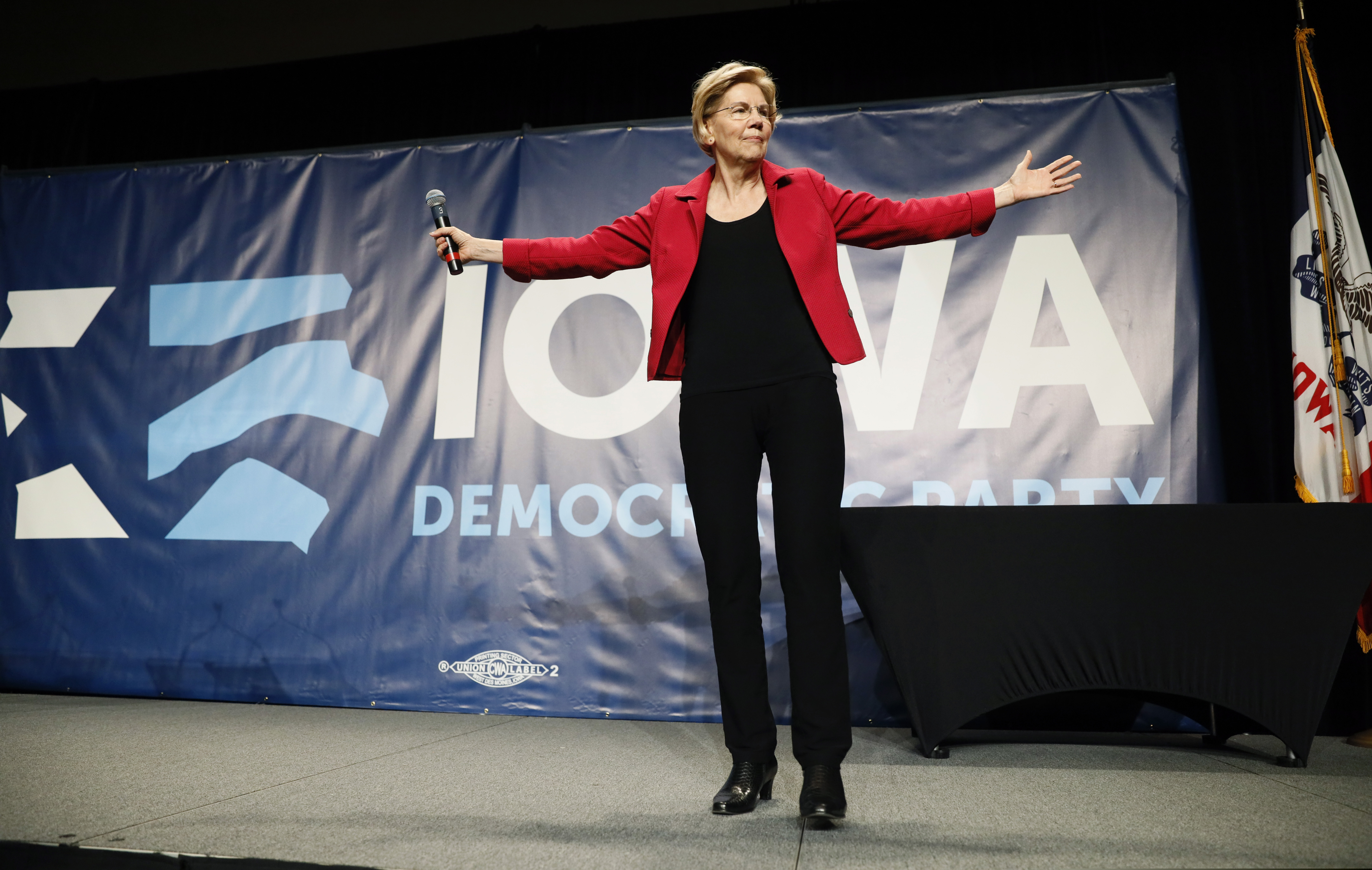 Democratic presidential candidate Elizabeth Warren speaks during the Iowa Democratic Party's Hall of Fame Celebration, Sunday, June 9, 2019, in Cedar Rapids, Iowa. (AP Photo/Charlie Neibergall)