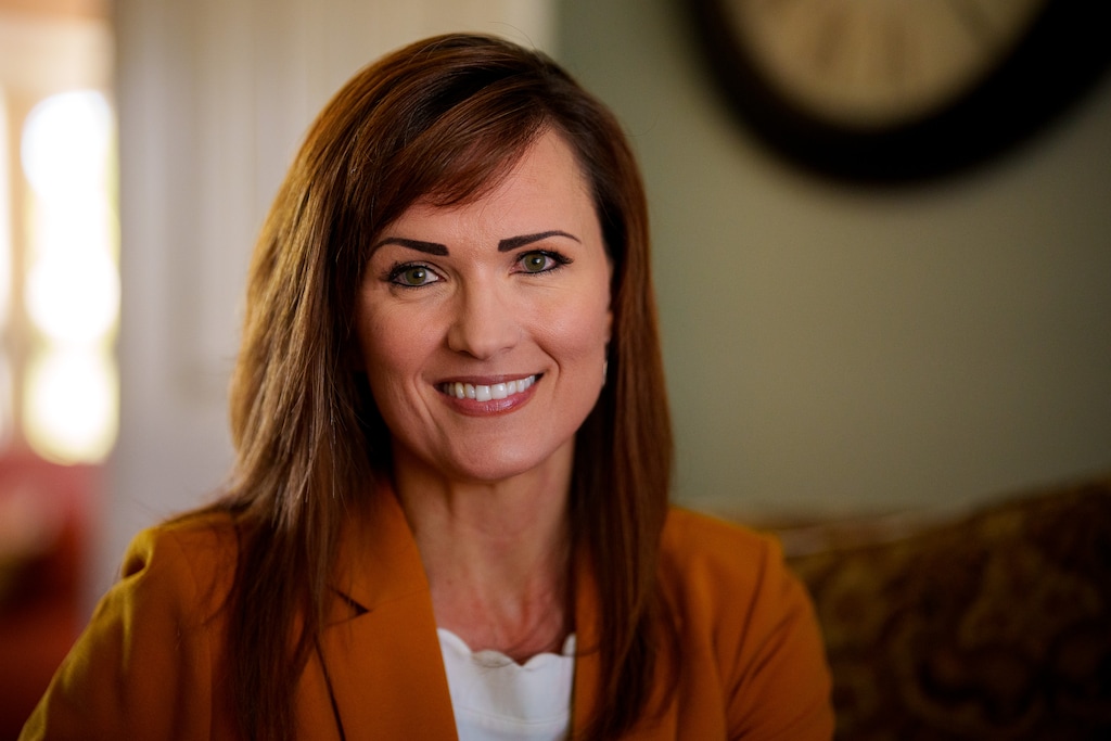 (Trent Nelson  |  The Salt Lake Tribune) Republican Ally Isom at her Kaysville home on Tuesday, June 29, 2021. Isom is announcing her run for the U.S. Senate challenging incumbent Sen. Mike Lee.