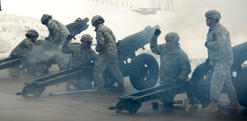 Leah Hogsten  |  The Salt Lake TribuneUtah National Guard soldiers concluded the 2017 State Inaugural Ceremony for Gov. Gary R. Herbert, January 4, 2017 with a 19-gun salute at the Utah State Capitol. 