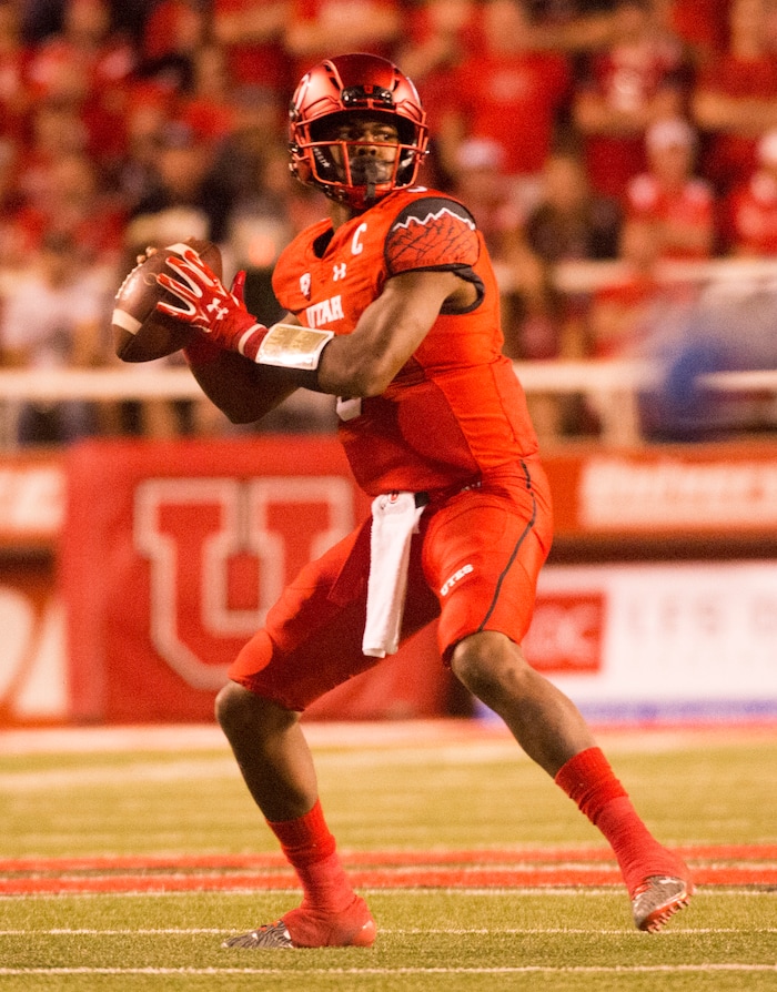 Rick Egan  |  The Salt Lake Tribune

Utah Utes quarterback Troy Williams (3) looks to pass, in football action, BYU vs. Utah, at Rice-Eccles Stadium, Saturday, September 10, 2016.