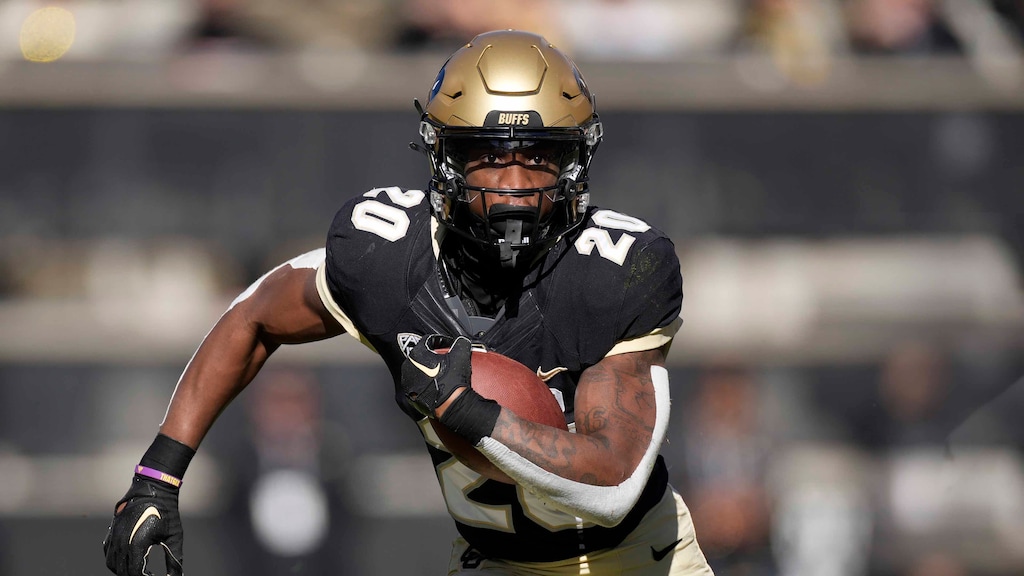 (David Zalubowski | AP) Colorado running back Deion Smith (20) in the first half of an NCAA college football game Saturday, Nov. 5, 2022, in Boulder, Colo.