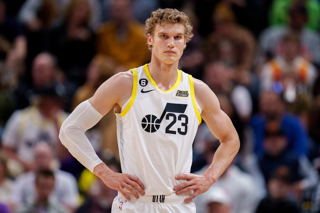 (Trent Nelson  |  The Salt Lake Tribune) Utah Jazz forward Lauri Markkanen (23) as the Utah Jazz host the Memphis Grizzlies, NBA basketball in Salt Lake City on Saturday, Oct. 29, 2022.