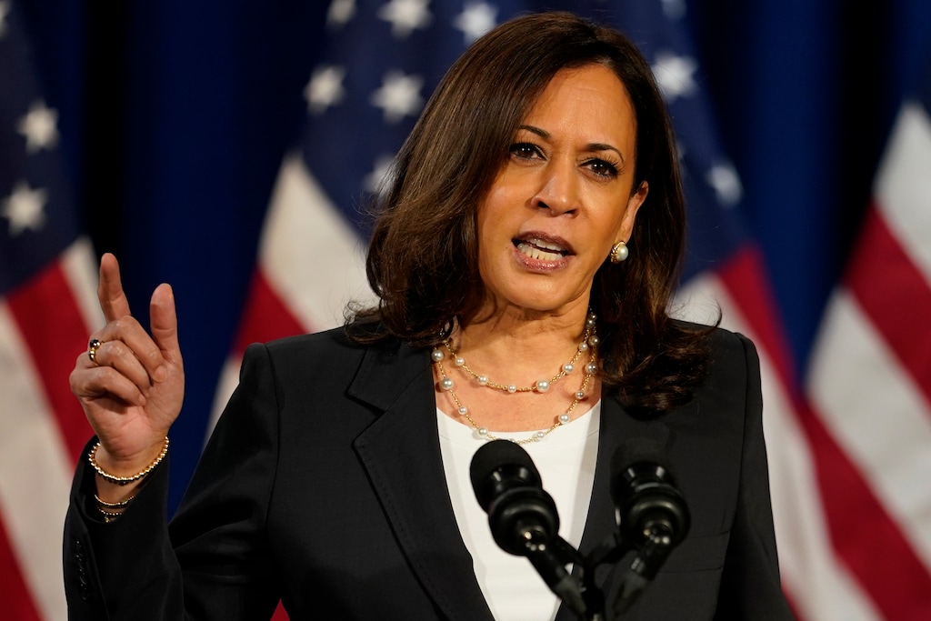 (Carolyn Kaster | AP file photo) Democratic vice presidential candidate Sen. Kamala Harris, D-Calif., speaks in Washington, Thursday, Aug. 27, 2020.