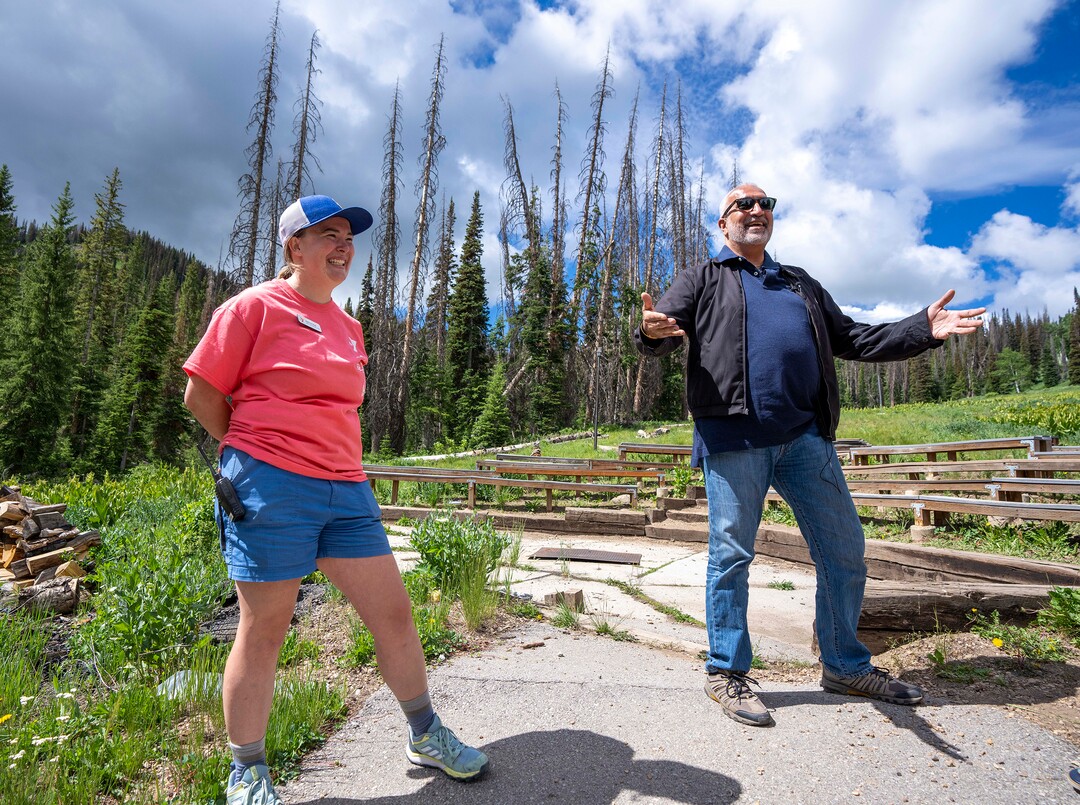 (Rick Egan | The Salt Lake Tribune) Salt Lake County District Attorney Sim Gill, leads a tour of the new Camp Hope, which the district attorneys office runs for kids who have observed or have been victims of violence, on Wednesday, June 30, 2021.