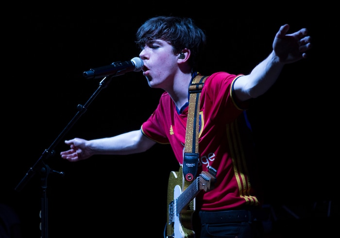 (Rick Egan | The Salt Lake Tribune) Declan McKenna plays in the Venue, in Salt Lake City, Tuesday, March 20, 2018.