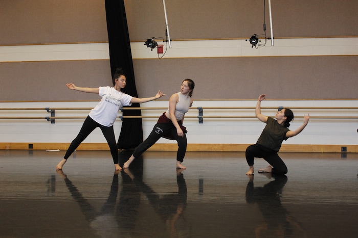 (Courtesy Molly Powers) Students at the University of Utah rehearse "in the shelter of the fold," an intimate new work by award-winning choreographer and director Doug Varone that explores the questioning inherent in faith. Doug Varone and Dancers, with Ririe-Woodbury Dance Company and the U.’s School of Dance, will perform on campus Feb. 23-24.
