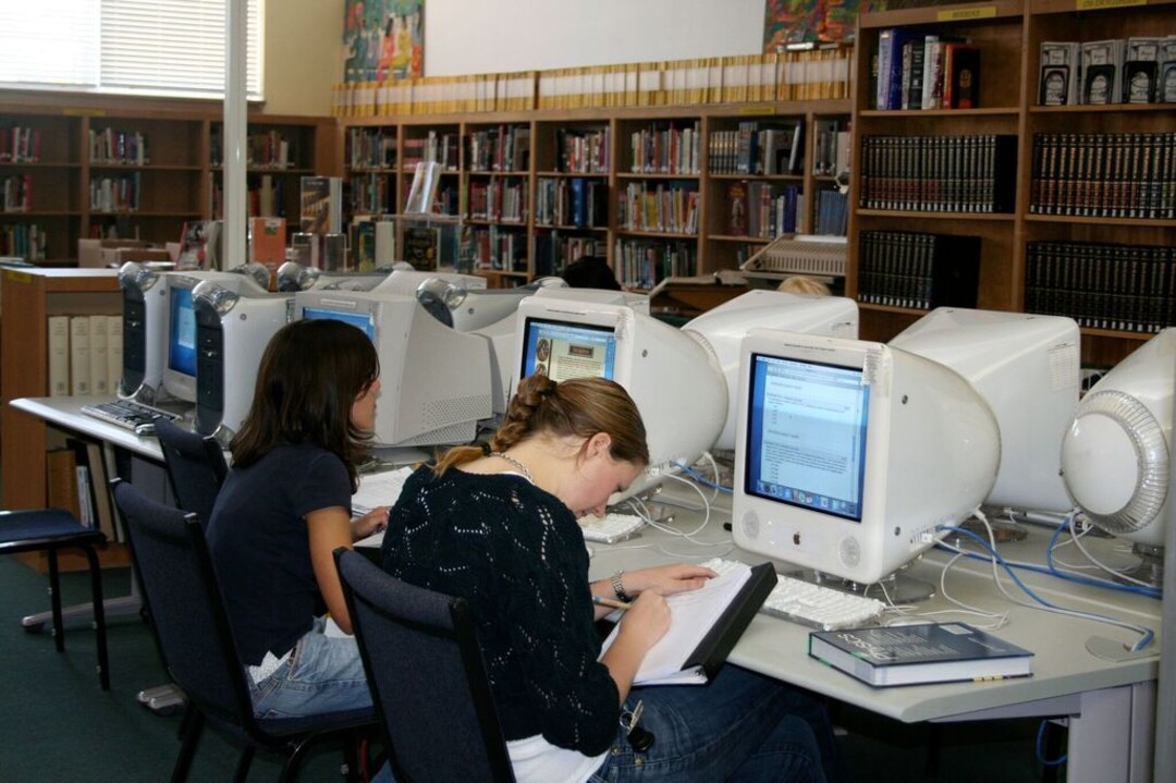 (Courtesy of Rowland Hall)  The library, 2006.