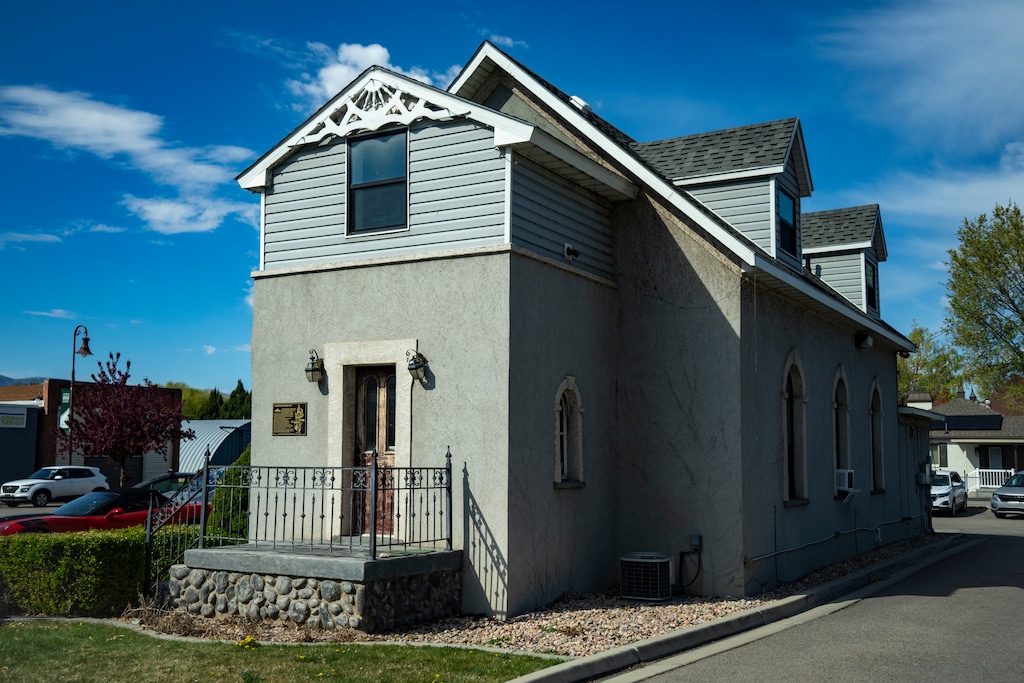 (Rick Egan | The Salt Lake Tribune) The Relief Society Hall on Main Street in Lehi on Wednesday, April 8, 2026.

