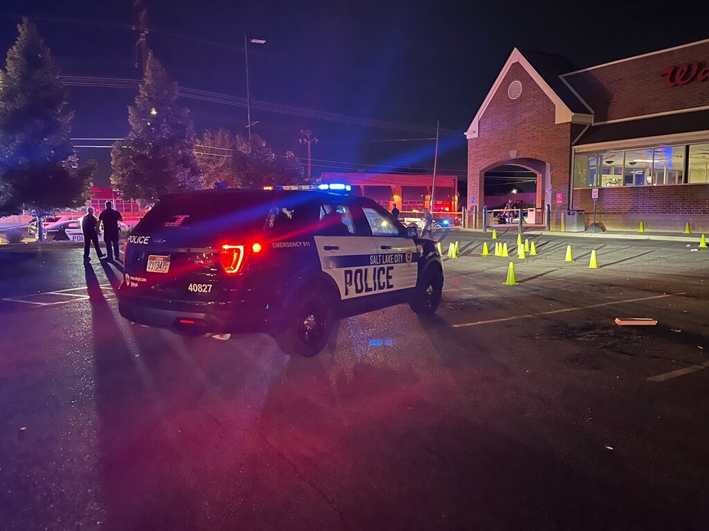 (Via SLCPD) Salt Lake City Police investigate a shooting at 900 East and 2100 South in Sugar House on September 10, 2023.