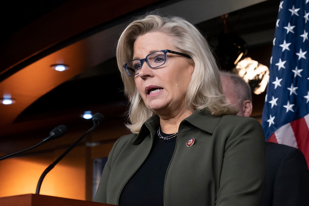 (J. Scott Applewhite | AP file photo)  In this Dec. 17 photo, Rep. Liz Cheney, R-Wyo., speaks with reporters at the Capitol in Washington. House Republicans facing electoral uncertainty in November turned on one another in a private meeting on July 21, as a small group of conservative lawmakers confronted House Republican Conference Chair Liz Cheney over what they said was disloyalty to President Donald Trump.