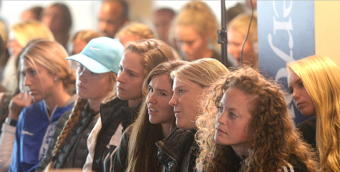 (Al Hartmann  |  The Salt Lake Tribune) 	 Women fill press room at Rio Tinto stadium in Sandy Thursday Nov. 16 as Real Salt Lake owner Dell Loy Hansen announces that the National Women's Soccer League (NWSL) will field a team in Utah for the 2018 season. 