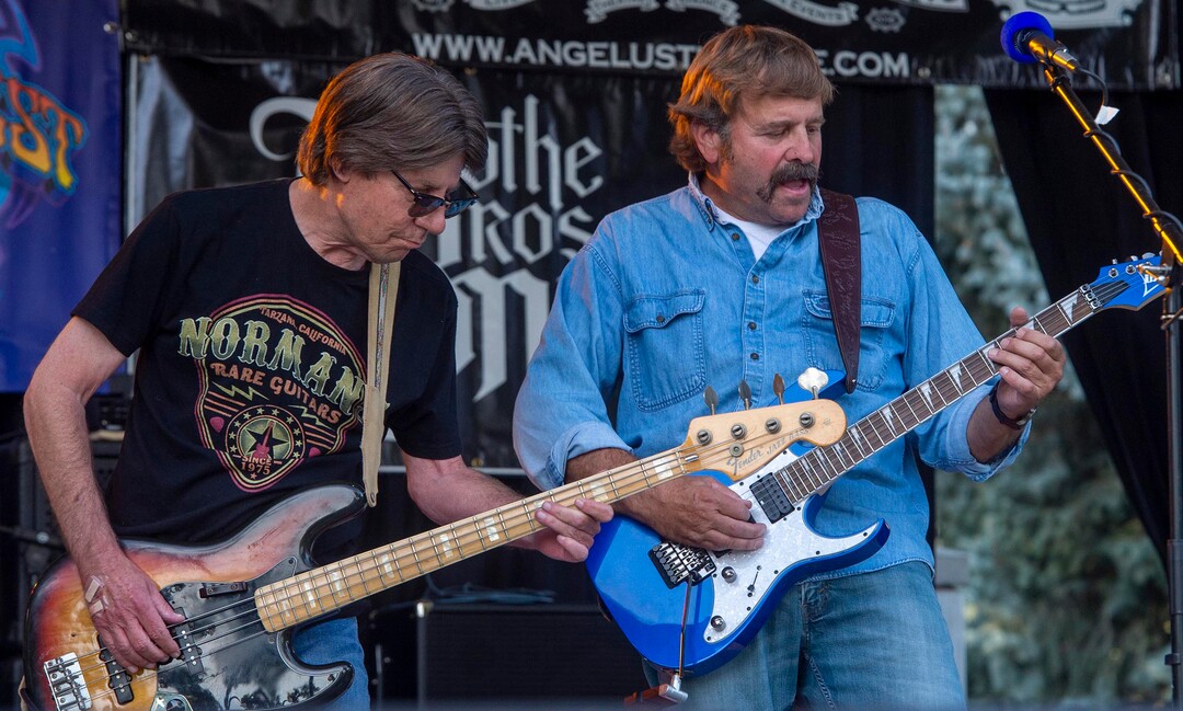 (Rick Egan  |  The Salt Lake Tribune)   Alan Smith and Mike Liechty play for Everett Lincoln, at the annual Geezerfest 2020, in Orem on Friday, Aug. 14, 2020.
