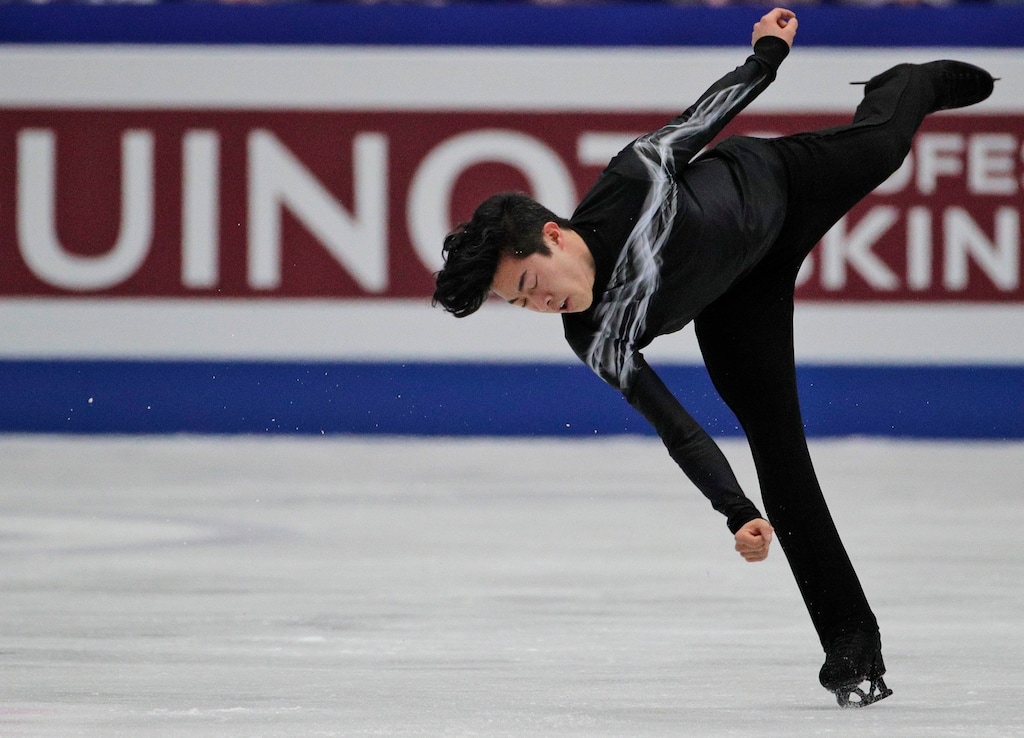 (AP Photo/Andy Wong)Nathan Chen from the U.S. performs his men's free skating routine during the ISU World Figure Skating Championships at Saitama Super Arena in Saitama, north of Tokyo, Saturday, March 23, 2019. Chen won the gold medal.