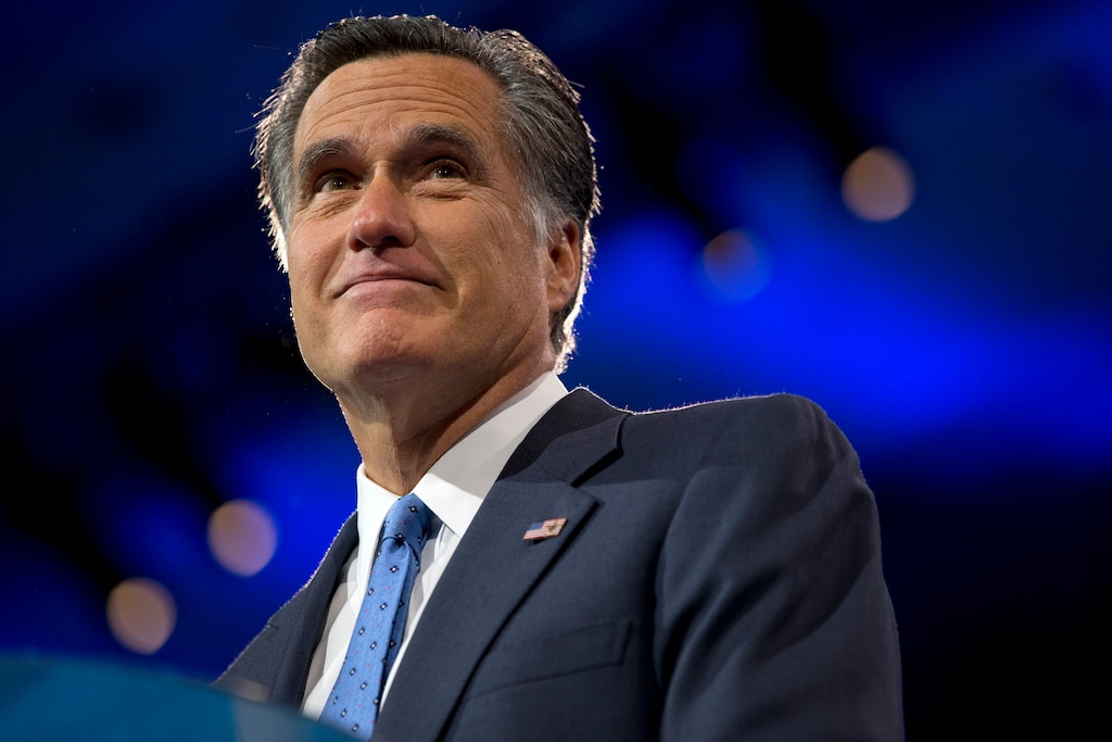 FILE - This March 15, 2013 file photo shows former Massachusetts Gov., and 2012 Republican presidential candidate, Mitt Romney at the 40th annual Conservative Political Action Conference in National Harbor, Md. MSNBC host Melissa Harris-Perry is apologizing to Mitt Romney?s family after a picture of the Romney holiday card that showed the 2012 Republican presidential candidate?s adopted, African-American grandson was joked about on her show. (AP Photo/Jacquelyn Martin, File)