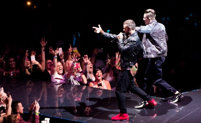 (Rick Egan  |  The Salt Lake Tribune)   Justin Timberlake performs at Vivint Smarthome Arena in Salt Lake City, Thursday, April 12, 2018.