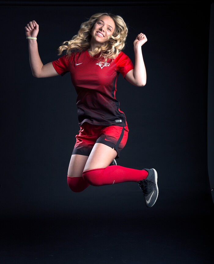 (Scott Sommerdorf   |  The Salt Lake Tribune)   Kayla Thompson of Maple Mountain, Friday, December 8, 2017.  