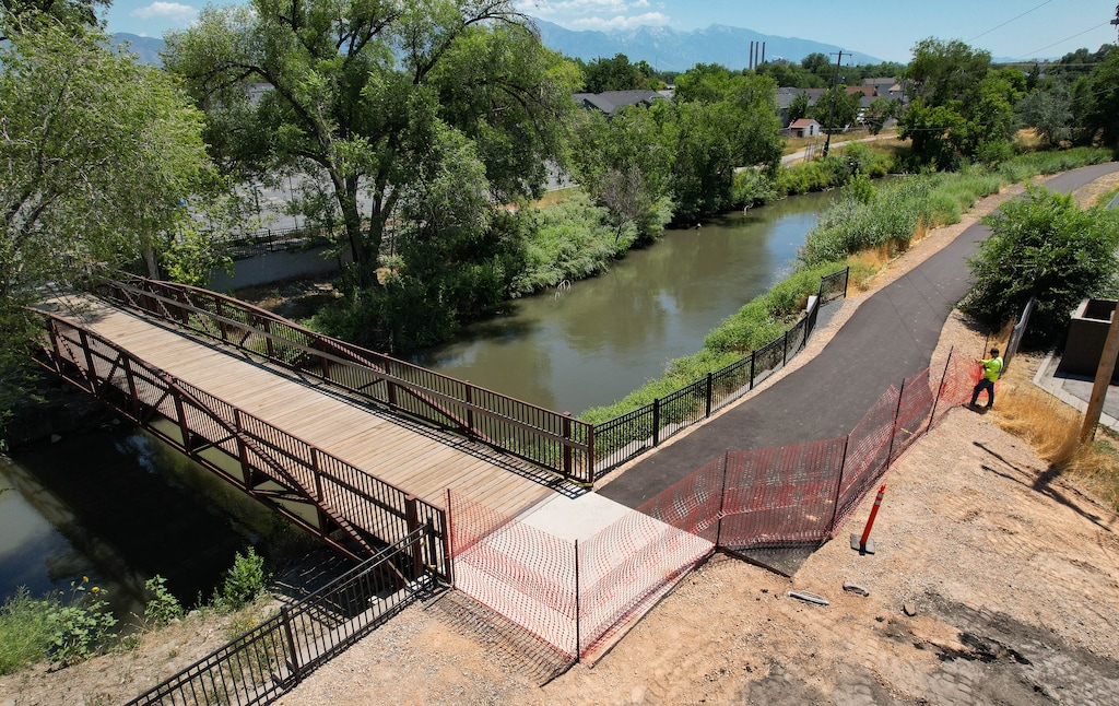 (Francisco Kjolseth | The Salt Lake Tribune) The Jordan River Trail is pictured on Thursday, July 10, 2025, as Salt Lake City prepares to reopen part of the path between Cottonwood Park and 700 North.
