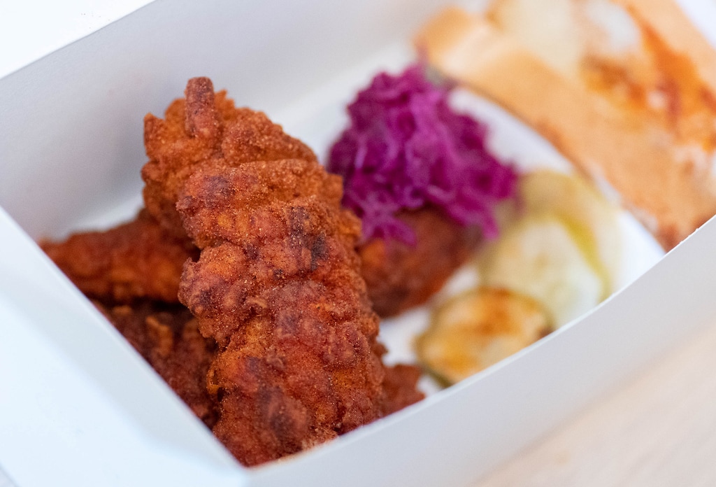 (Francisco Kjolseth | The Salt Lake Tribune) Spicy chicken tenders from Pretty Bird, taken on Thursday, Aug. 4, 2022. The Utah-based chain is opening a sixth location, in Midvale.