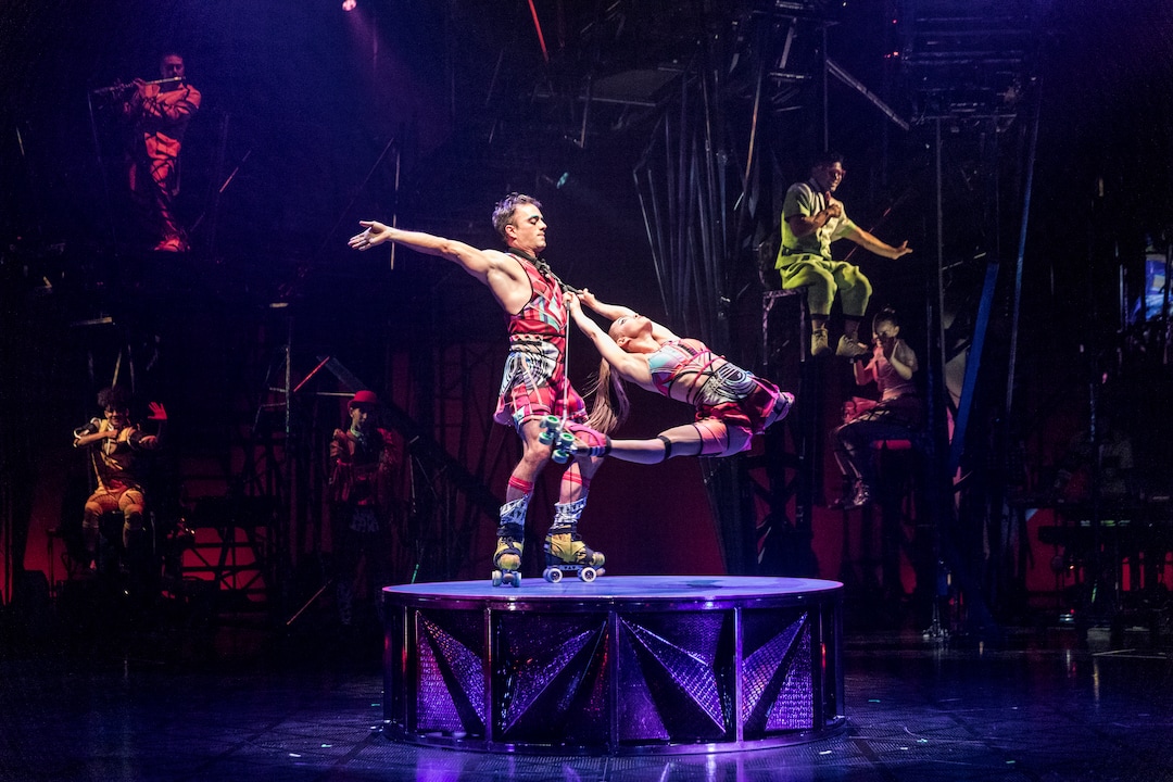 (Marie-Andrée Lemire  |  courtesy of Cirque du Soleil) A roller-skating duo is one of the acts in Cirque du Soleil's show "Bazzar," which will play in a tent in the parking lot of the Maverik Center in West Valley City, from May 24 to July 5, 2020.