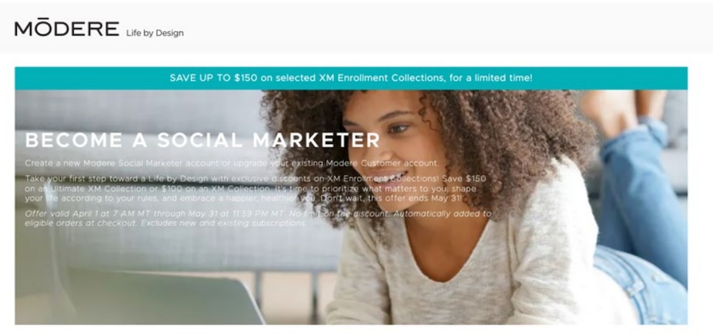 (U.S. District Court for Utah) This image was included in a filing by Modere in U.S. District Court for Utah that explains how prospective distributors enrolled as social marketers for the company.