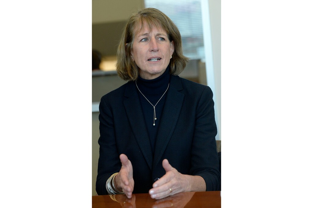 (Al Hartmann | The Salt Lake Tribune) USU President Noelle Cockett pictured in 2016. Cockett will step down in July 2023 and continue earning her presidential salary for a year after.