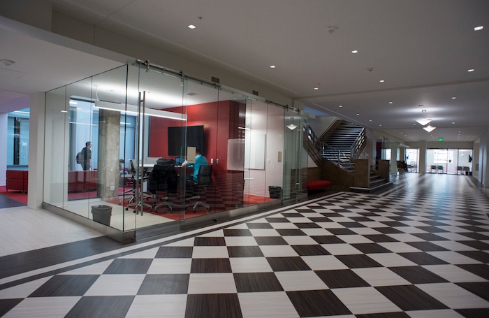 (Rick Egan  |  The Salt Lake Tribune)     The new Gary and Ann Crocker Science Center on Presidents Circle, at the University of Utah, Thursday, April 19, 2018.


