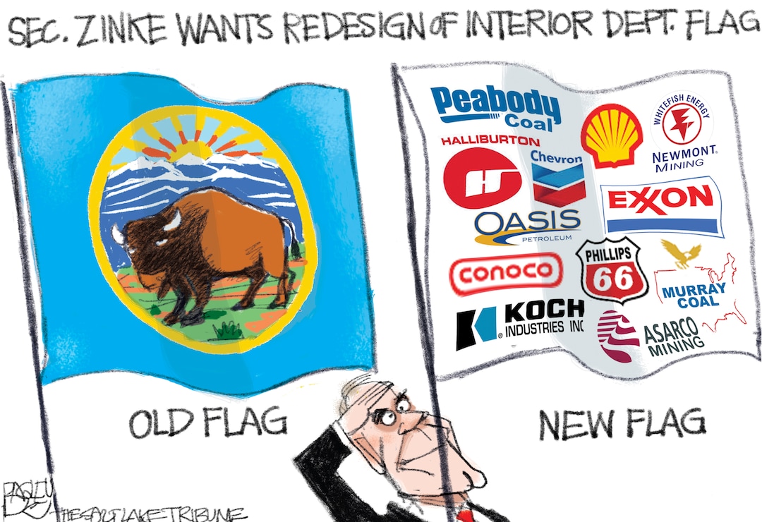 (Pat Bagley | The Salt Lake Tribune) This Pat Bagley cartoon, titled “Flag of our Fathers,” appears in The Salt Lake Tribune on Wednesday, Nov. 15, 2017.