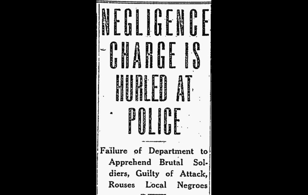 This newspaper article describes an attack on a young black couple in downtown Salt Lake City on April 12, 1918. Thelma Steward and Wallace Thurman were beaten by a group of U.S. soldiers who fled to Fort Douglas after the attack. The Rev. George Hart, who led Calvary Baptist Church, accused the police of not doing their duty in investigating the soldiers. Hart and other members of the black community were spurred by the incident to start a chapter of the NAACP in Salt Lake City. Steward would join as one of the first officers of the new chapter. This article appeared in the Salt Lake Telegram on April 18, 1918.