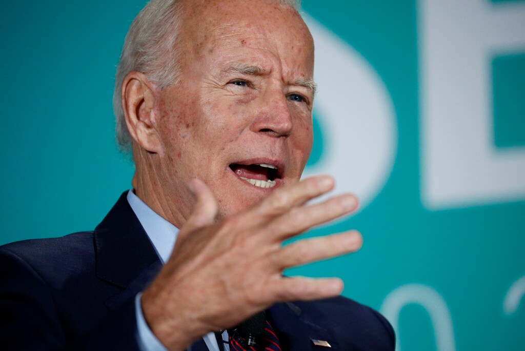 (John Locher  | AP file photo) Former Vice President and Democratic presidential candidate Joe Biden speaks during a public employees union candidate forum in Las Vegas on Aug. 3, 2019.