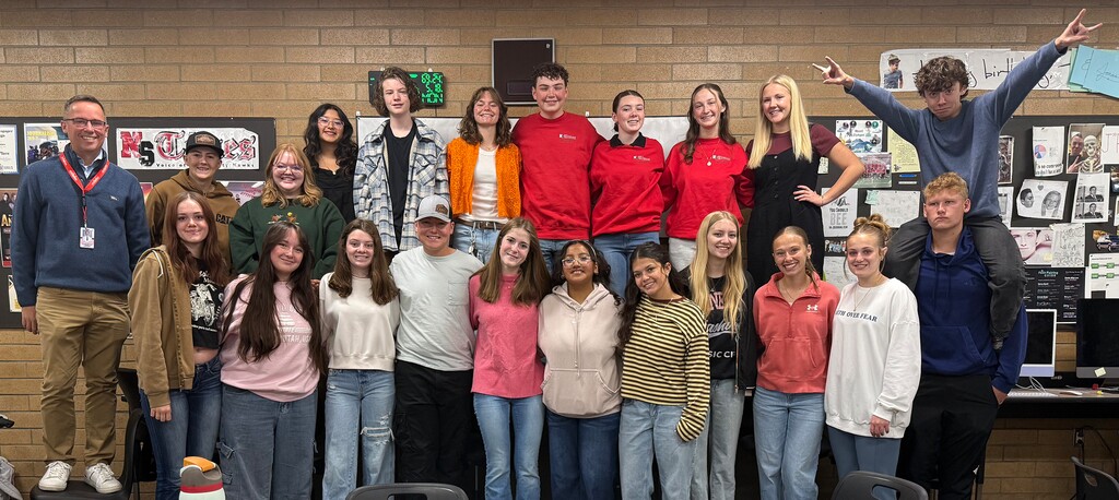 (Courtesy Ben Cox) The journalism class at North Sanpete High School.