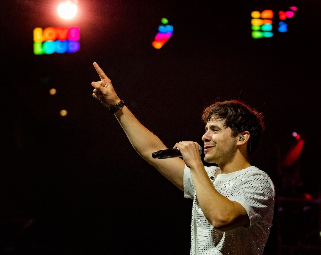 (Rick Egan | The Salt Lake Tribune) David Archuleta performs at LoveLoud at Delta Center, on Friday, Nov. 3, 2023.