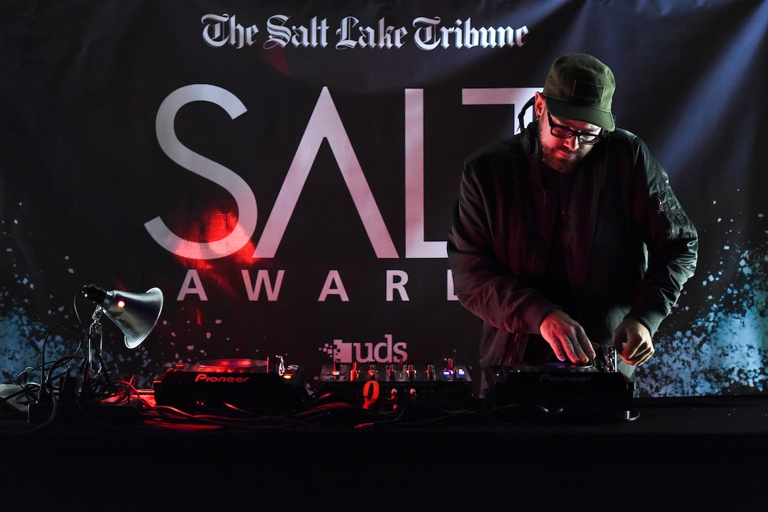 DJ Jesse Walker played music during the second annual Salt Awards on Wednesday, Sept. 27, 2017 at the Salt Lake Tribune in Salt Lake City. Briana Scroggins | for The Salt Lake Tribune