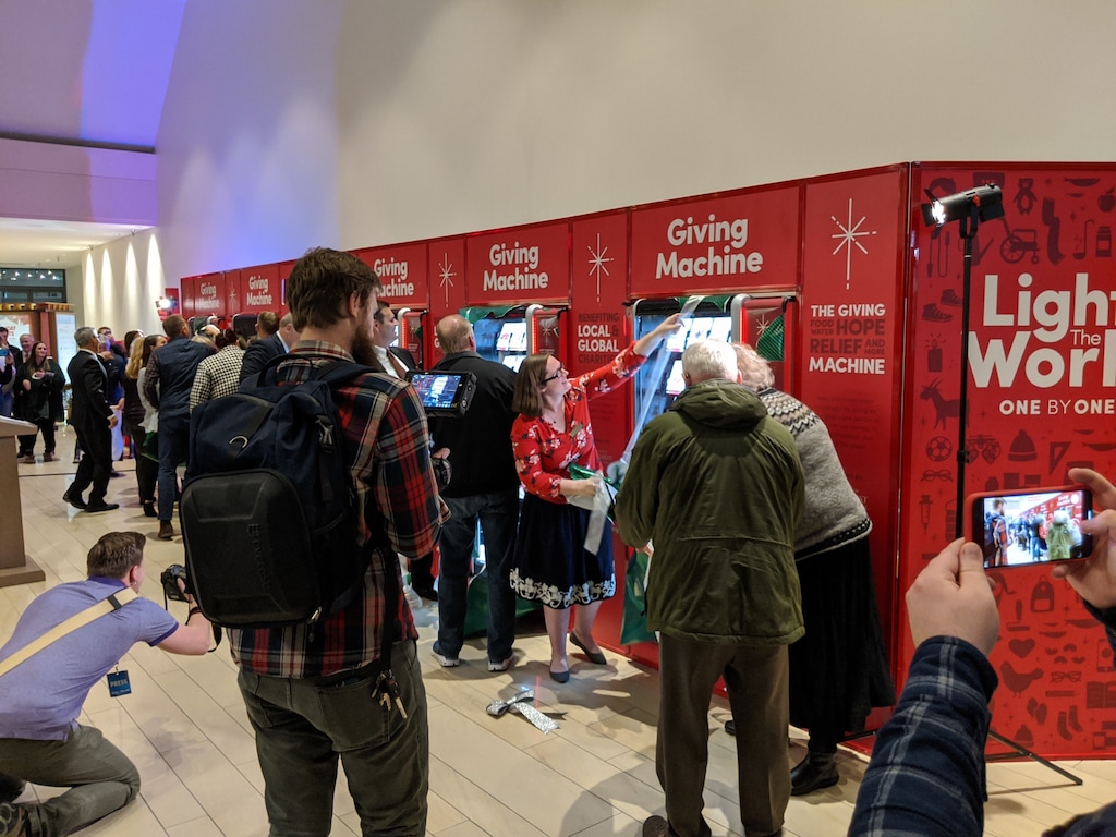 (Photo courtesy of The Church of Jesus Christ of Latter-day Saints) Giving Machines open at University Place Mall in Orem on Nov. 25, 2019.