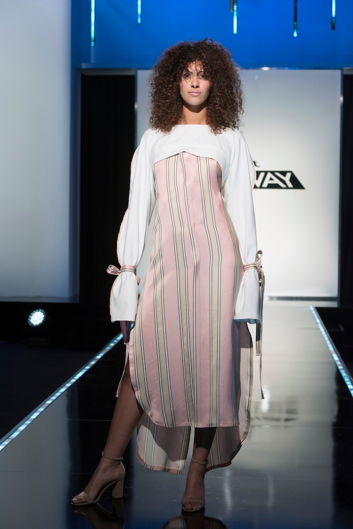 (Photo courtesy of Barbara Nitke/Lifetime) Brandon Kee’s final design for the fifth challenge of “Project Runway's” Season 16. He won this challenge.