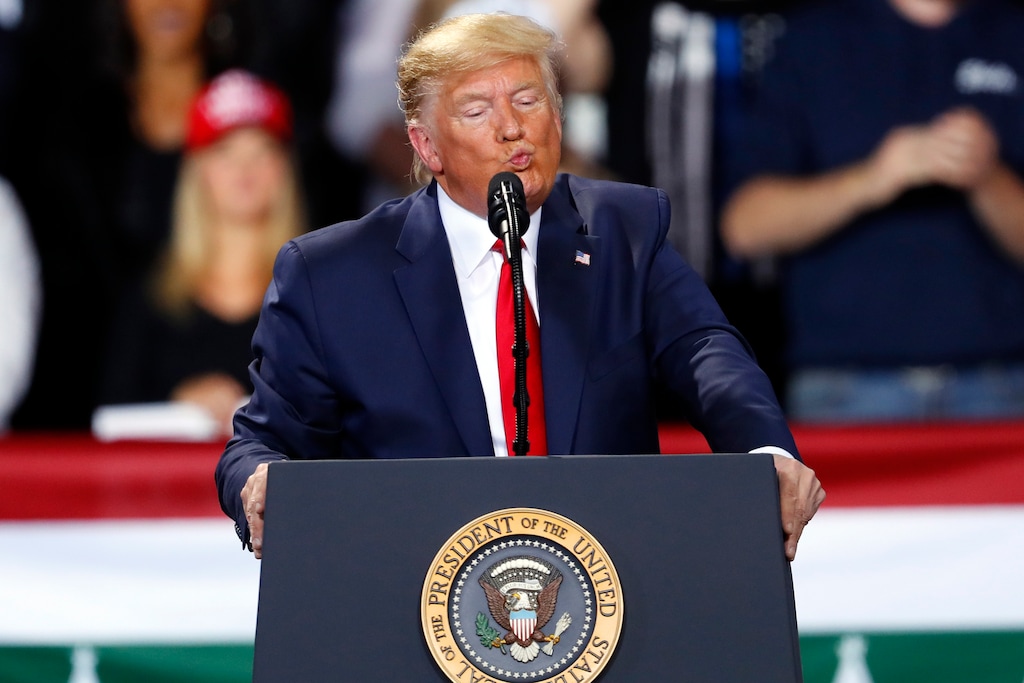 (Paul Sancya | AP) President Donald Trump speaks at a campaign rally in Battle Creek, Mich., Wednesday, Dec. 18, 2019.