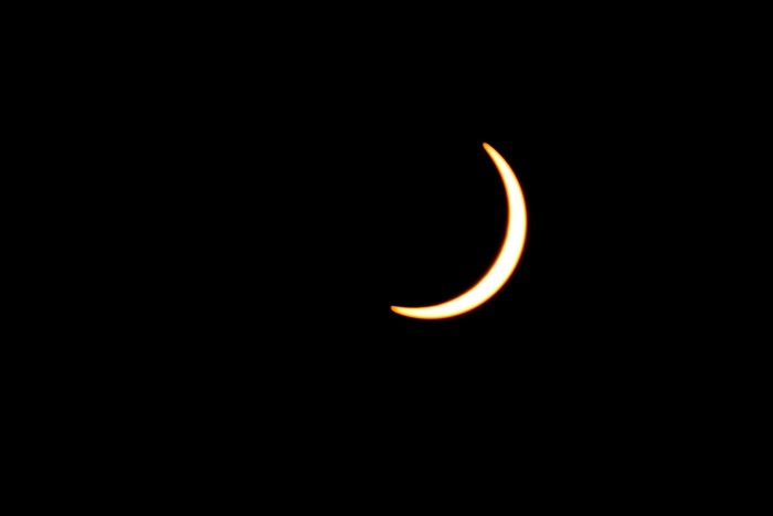 (Jeremy Harmon  |  The Salt Lake Tribune)  The solar eclipse reaches its peak as seen from Salt Lake City on August 21, 2017.