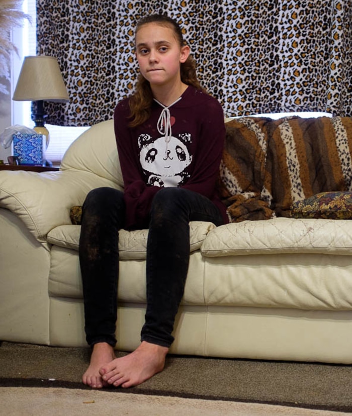 (Trent Nelson | The Salt Lake Tribune)
RuLeecia Rohbock, 14, recounting her experiences in the 2008 raid on the YFZ Ranch. Photographed in Hildale, Friday March 16, 2018.