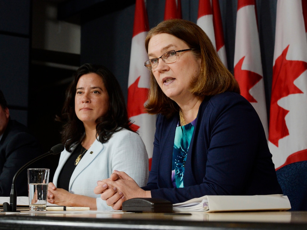 (Adrian Wyld  | The Canadian Press via AP)

Canada's Health Minister Jane Philpott, right, speaks as Justice Minister Jody Wilson-Raybould listens at a news conference in Ottawa on Thursday, April 14, 2016. Canada has introduced a new assisted suicide law that will only apply to Canadians and residents, meaning Americans won't be able to travel to Canada to die. Visitors will be excluded under the proposed law announced Thursday, precluding the prospect of suicide tourism. Canadian government officials said to take advantage of the law the person would have to be eligible for health services in Canada.
