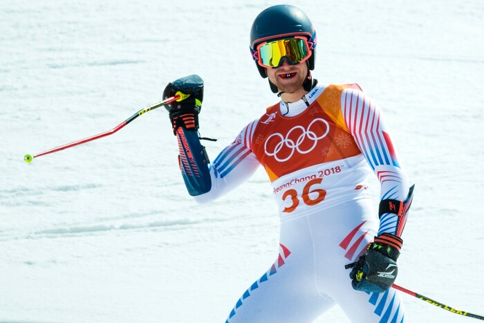 (Chris Detrick  |  The Salt Lake Tribune) Ryan Cochran-Siegle competes in the Men's Giant Slalom Run 2 during the Pyeongchang 2018 Winter Olympics Sunday, Feb. 18, 2018. Cochran-Siegle finished in 11th place with a combined time of 2:20.74.