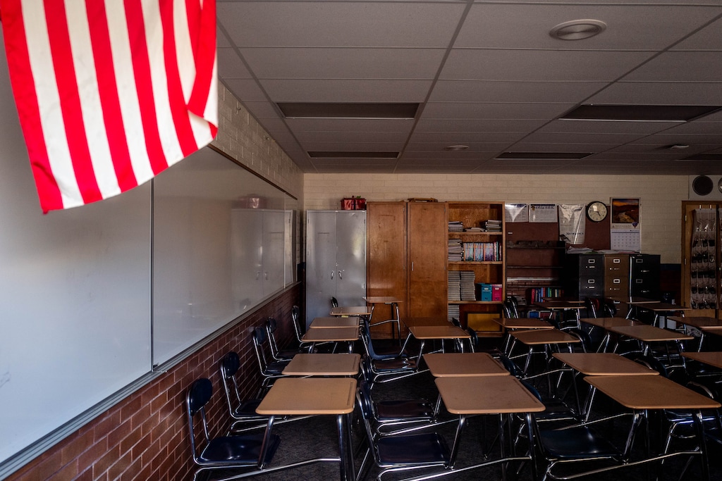 (Trent Nelson  |  The Salt Lake Tribune) Orem Junior High School, empty and closed on Tuesday, April 14, 2020.