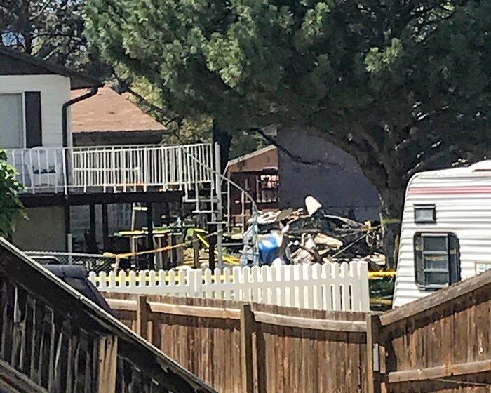 (Photo courtesy of Robert Arallano) A plane crashed into a West Jordan neigborhood at Old Bingham Highway and Newcastle Rd., July 25, 2020.