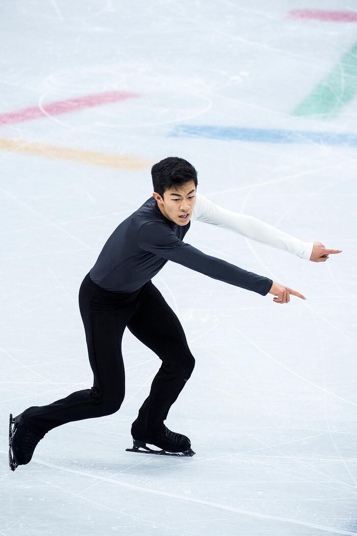 (Chris Detrick  |  The Salt Lake Tribune)  Salt Lake City's Nathan Chen competes in the Men Single Skating Short Program at Gangneung Ice Arena during the Pyeongchang 2018 Winter Olympics Friday, Feb. 16, 2018. Chen finished with a score of 82.27.