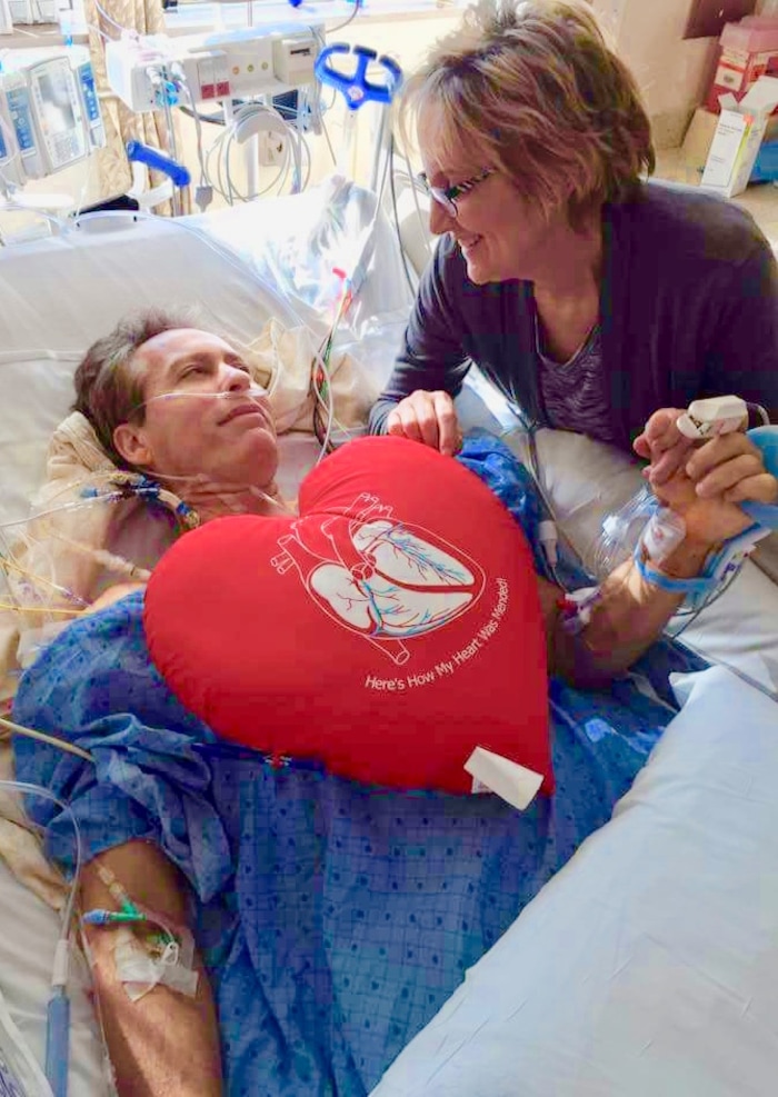 (Photo courtesy Joe Wren) Fox 13 sports reporter Joe Wren and his wife of 38 years, Nancy, following quadruple bypass open heart surgery at McKay-Dee Hospital.