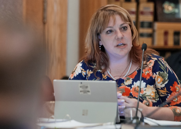 (Michael Mangum  |  Special to the Tribune)  SLC Community Relations Director Jennifer Seelig speaks during a meeting of the Salt Lake City Human Rights Commission at City Hall in Salt Lake City on Thursday, November 30, 2017.