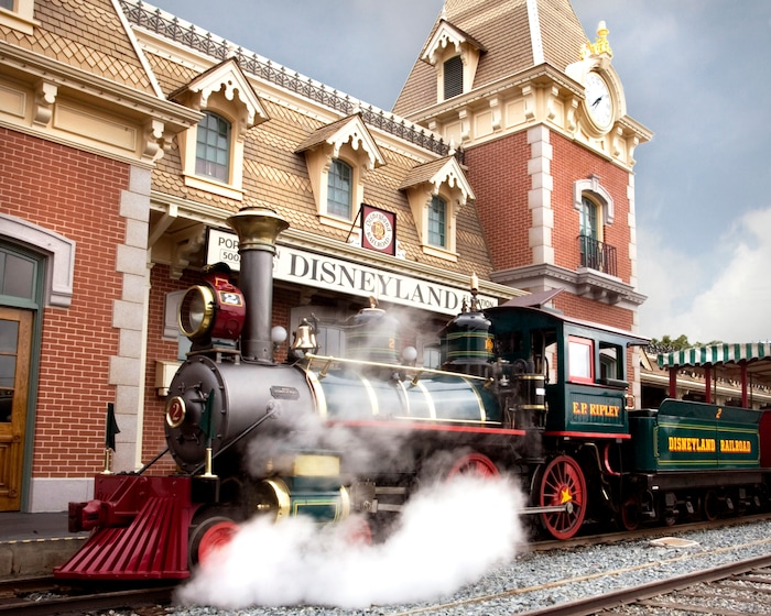 (Photo courtesy Scott Brinegar/Disneyland Resort) The Main Street station offers the first point of entry for those who wish to soak up the scenery on a grand circuit tour of Disneyland park aboard one of the trains of the Disneyland Railroad.