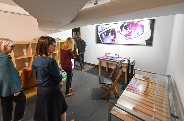 (Francisco Kjolseth  |  The Salt Lake Tribune)  Since 2016, the historic Ladies Literary Club House building at 850 E South Temple has been owned by a group of millennial visual artists and entrepreneurs, known as Photo Collective Studios. They've renovated the building and are now seeking a grant to make it ADA accessible for the first time in its 106-year history. To publicize their cause, on Tuesday, Sept. 24, 2019, they opened their refurbished building to tours.