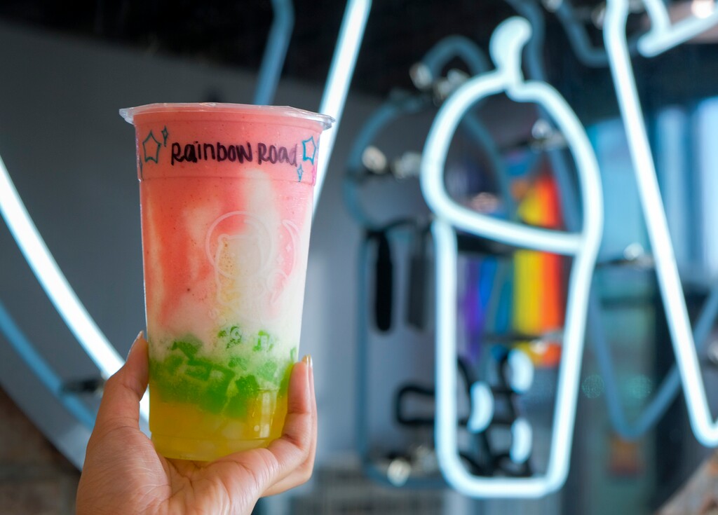 (Leah Hogsten | The Salt Lake Tribune) Where to find boba tea in the 801? Space Tea offers up the Rainbow Road, made with a lychee strawberry smoothie with assorted star jellies, April 19, 2021.