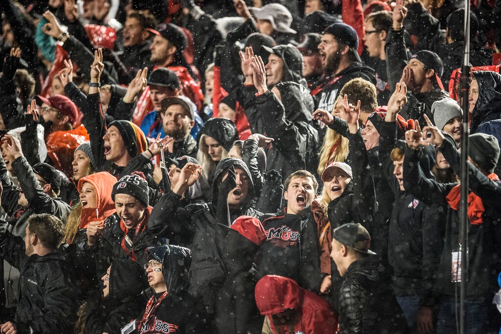 Chris Detrick  |  The Salt Lake Tribune file photo 
Utah Utes fans cheer during the game at Rice-Eccles Stadium Friday September 23, 2016. Utah Utes defeated USC Trojans 31-27.