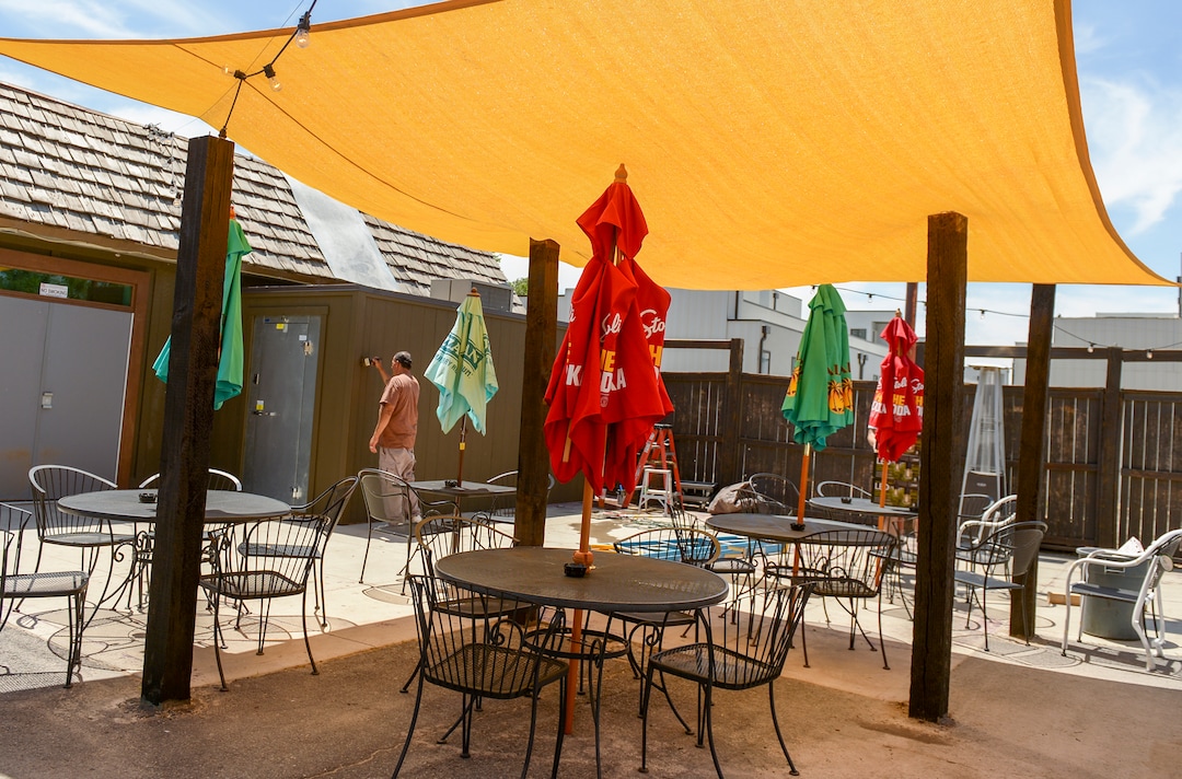 (Leah Hogsten  |  The Salt Lake Tribune) The colorful patio at HandleBar in Salt Lake City's Marmalade District.